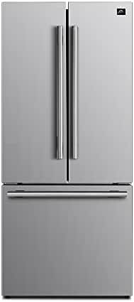 Forno 30-Inch French Door Refrigerator with Bottom Freezer, 17.5 Cu. Ft., Stainless Steel