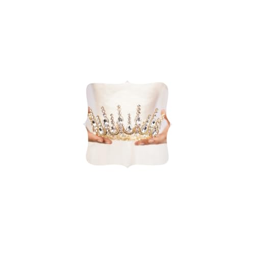 Tiara redonda de cristal dorada para mujeres y coronas de princesa