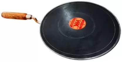 Black Dosa Tawa Pure Iron with Wooden Handle Especially Designed for Dosa/Uttpam/South Indian Dishes (12 Inch Dia) Black Dosa Tawa Pure Iron with Wooden Handle Especially Designed for Dosa/Uttpam/South Indian Dishes (12 Inch Dia)