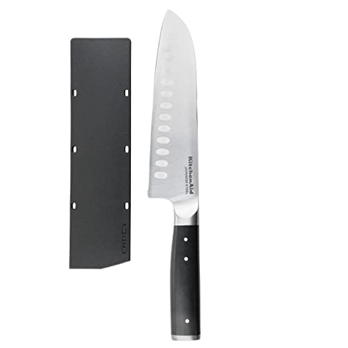 KitchenAid Gourmet 18cm / 7 Inch Santoku Kitchen Knife, Sharp High-Carbon Japanese Steel