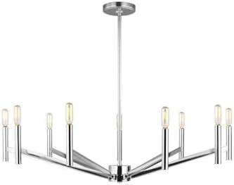Generation Lighting 3124309-05 Vector-9 Light Chandelier, Finish Color: Chrome, Lamping Type: Incandescent