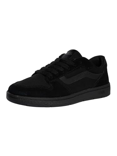 Vans Men's Ryland LS Shoe | Retro Court Sneakers with Tennis Inspired Fashion Details, Suede/Canvas Black/Black, 10.5