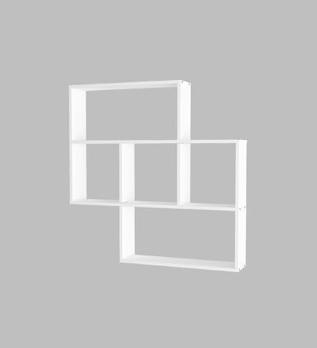 Image of RETICA Multipurpose Modular Wall Racks /Shelves /Organiser /Decor Particle Board Wall Shelf (Number of Shelves - 5, White)