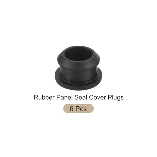 Image of Snap in Locking Hole Plugs Rubber Panel Seal Cover Drilled Silicone Caps, [for Kitchen Rubber, Waterproof Sealing Plugs] - 15mm /0.6in /Black /6Pcs