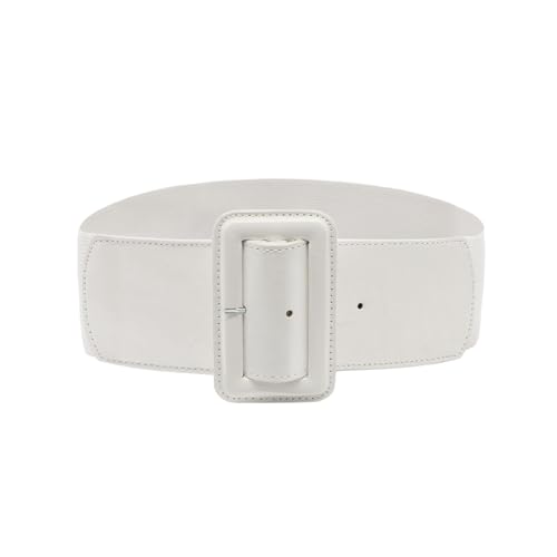 LJCZKA Women Wide Stretchy Belt Adjustable Vintage Elastic Waist Belt for Dresses with Square Buckle