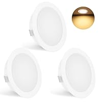 YindaLux 3er Set LED Einbaustrahler 230V 3W 3000K Warmweiß, LED Spot Ultra Flach 300LM Bohrloch 55-58mm und 15mm Flache, IP44 Möbeleinbauleuchte Einbauspots für Spiegelschrank, Weiß