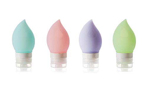 Portable Travel Bottles Set, Leak Proof Squeezable Silicon Tubes Travel Size Toiletries Containers,Refillable Travel Accessories (Light bulb 4 color/2.5 OZ)