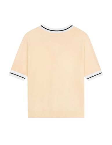 Image of Libsorge Womens Lightweight Cute Bow Tie Sweater Spring 2026 Business Casual Outfits V Neck Short Sleeve Tops