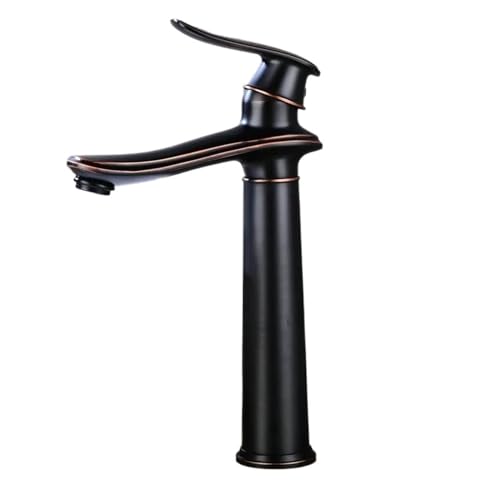 Grifo de lavabo con cascada en latón antiguo para agua fría y caliente 3