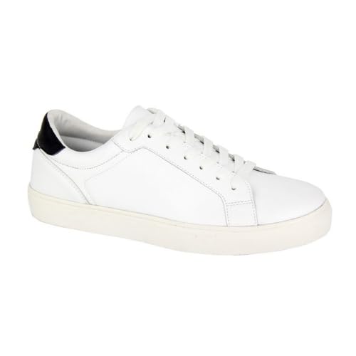 Dek M583 mäns spets till tå PU tränare stil fritidssko, Vitt, 42.5 EU