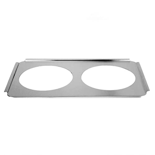 TrueCraftware- 2 Hole Stainless Steel Steam Table Adapter Plate 8-1/2” fits (2) 7 qt. Inset Pans - for Soup Station Soup Warmer Soup Chafer Applicable for Kitchen Hotel Catering Restaurant Buffet