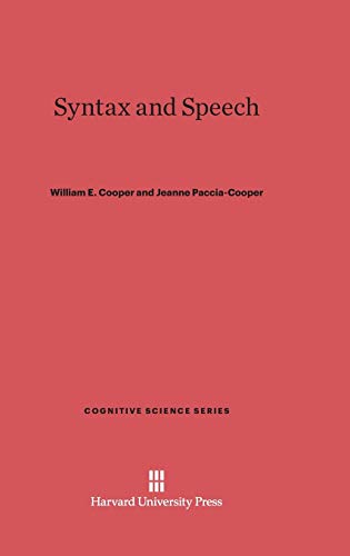 Syntax and Speech: 3 (Cognitive Science) view 2