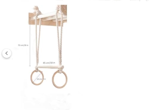 LENDZEE Trapeze bar Baby Swing, Indoor Gymnastic Rings, Monkey Bars Gorilla Gym, Gymnastics Pull up Equipment for Kids, Olympic Rings and Swings for Calisthenics