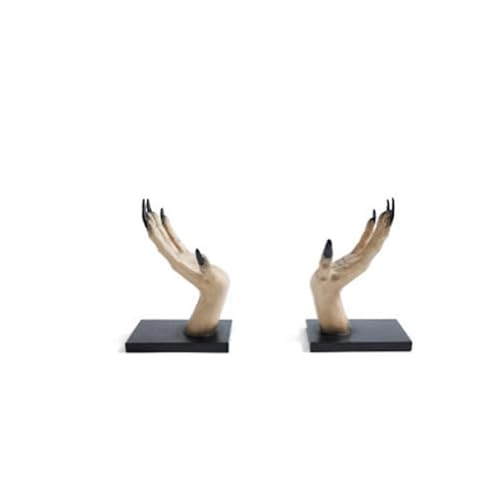 ROSELUO Book Holder Halloween Witch Hand Bookends Heavy Duty Decorative