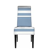 WONDERTIFY Striped Chair Covers for Dining Room Blue White Stretch Slipcovers Chair Protector Decor