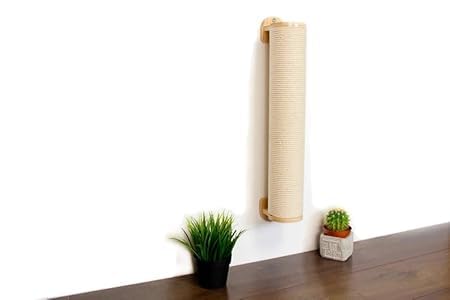 ANAIZA Wall-Mounted Cat Furniture Set – Wooden Cat Climbing Shelves, Hammock Bridge, Perch, Scratcher & Feeder – Interactive Wall Playground for Indoor Cats (Scratching Post) 4