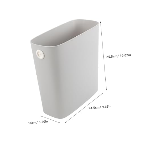 Caneca de basura rectangular de plástico color gris claro miniatura 2