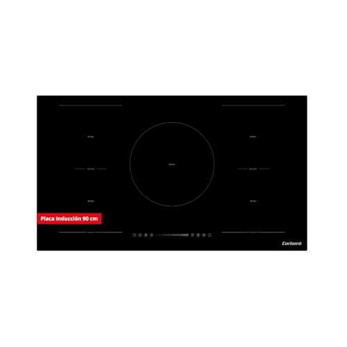 Corberó - Placa de Inducción | CCIG5F800FZ | 7360 W | 5 Zonas de Cocción | 2 Zonas Flexibles| zona grande 28cm | 14 Niveles de Potencia | Control Táctil Slider| Teclado oculto | 5 Boosters | Negro