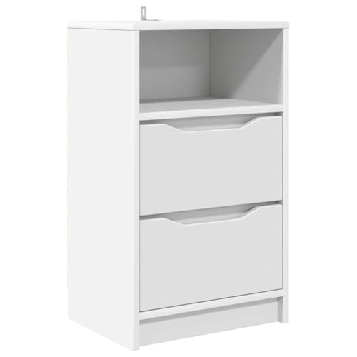 Table de chevet blanche compacte pour optimiser le rangement de lit - 2