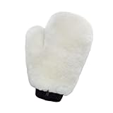 Gracefur Ultra-Soft Car Wash Mitt Double-Sided Sheepskin Wash Mitt, Scratch-Free Detailing Lambswool Wash Mitt Extra Large Size Cleaning Gloves for Cars (Fingers, White)