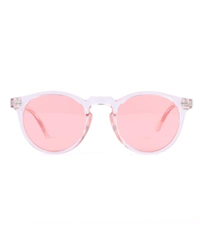 Small Round Polarized Sunglasses for Women Men, Ultra Lightweight UV400 Protection Trendy Classic Vintage Style