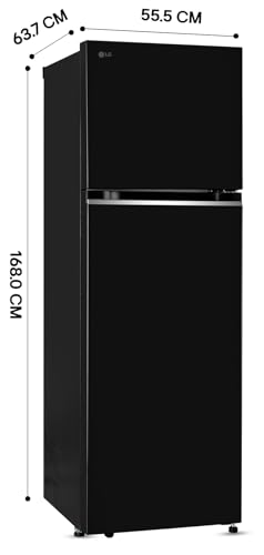 Image of LG 272 L, 2 Star, Convertible, Smart Inverter, Frost-Free Double Door Refrigerator with Multi Air Flow Cooling Technology (GL-S312SESX, Ebony Sheen, 2026 Model)