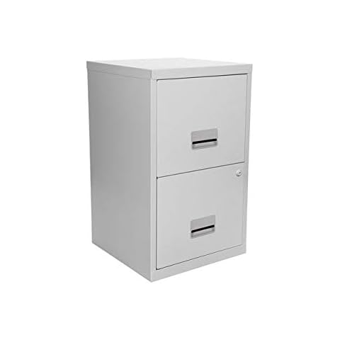 Pierre Henry A4 2 Drawers Steel Lockable Filing Cabinet - Grey Cover