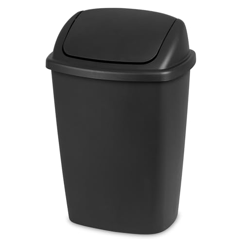 Caneca de Basura Cuadrada Plástica 7.5 Gal Negra miniatura 7