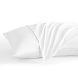Toddler Travel Pillow Cases Set of 2, 600 Thread Count 100% Egyptian Cotton Pillow Covers for Boys and Girls with Envelope Closure, 12' x 16' (White)