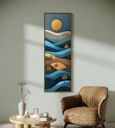 Affiche abstraite paysage pour habiller un grand mur vide tableau vertical
