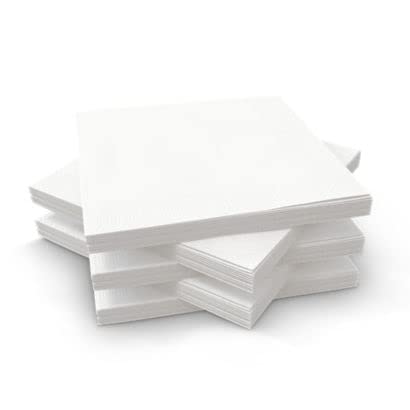 Tovaglioli Di Carta Bianchi 30x30 Cm - Confezione Da 500 Pezzi - 1 Velo - Compostabili Per Feste, Natale E BBQ - 2