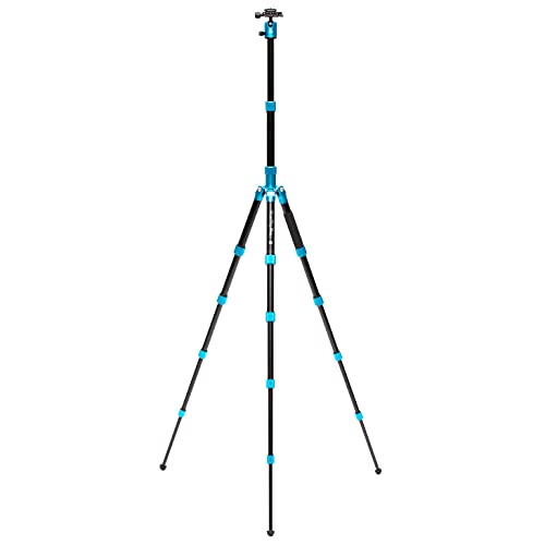 Benro Mefoto Roadtrip Pro Travel Tripod, Ballhead And Monopod In Pacific Blue, 1 Series Aluminum Legs, 4 Leg Sections, Twist Leg Locks, Carrying Case (Bmrtproablu) #TOP1