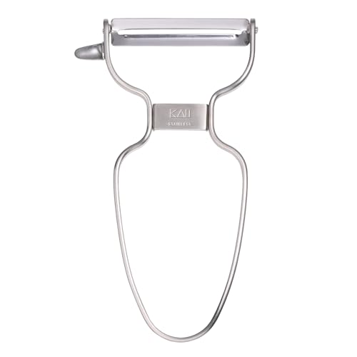 Kai Corporation KAI KITCHEN DH8009 Easy to Hold Handle Shape Stainless Steel Peeler Peeler Potato Sprout Included Dishwasher Safe Silver Made in Japan