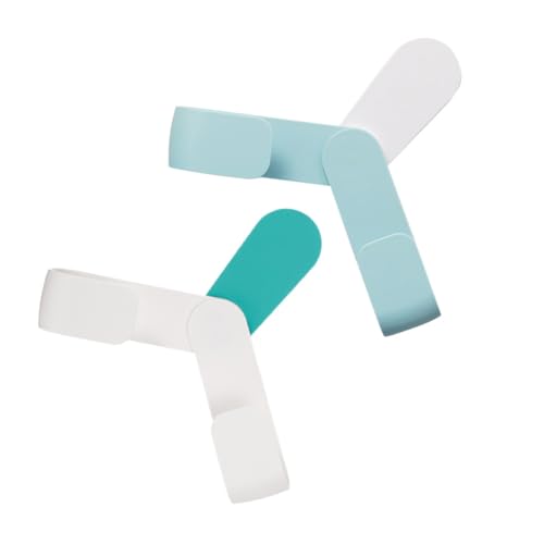 BIUDECO Soporte de Pared Adhesivo para Tapas de Ollas, Estante Ajustable Giratorio, 2 Piezas en Blanco y Azul, sin Taladro, Ahorro de Espacio para Cocina y Organización de Gabinetes