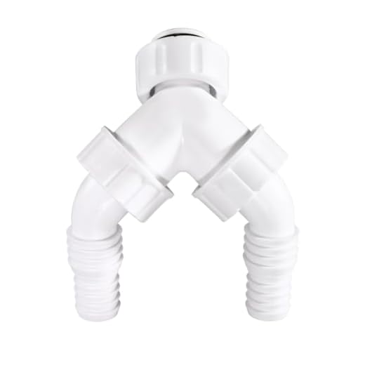 Xavax Dualer Siphonanschluss, für Unterputz Siphon (Anschluss mit Rückschlagventil, Geräteanschlusstülle, Y Anschluss Waschmaschine Geschirrspülmaschine, Y Adapter Siphon, Y Anschluss)