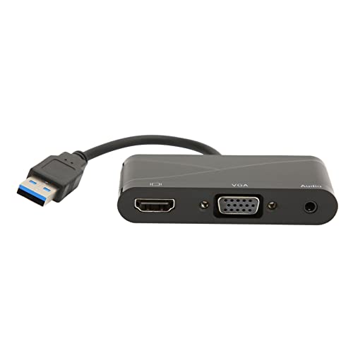 Adaptador USB 3.0 a VGA y HDMI dual 1080P para expandir escritorios sin cortes de señal