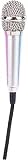 Dreamxue Mini Portable Vocal Instrument Microphone for Mobile Phone Laptop Notebook 3.5mm Universal Wire Connect Karaoke Metallic Mini Microphone for Cell Phone PC Silver