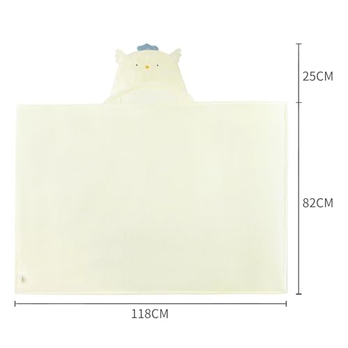 Bebamour Baby Wearable Hooded Towel for Boys & Girls, 25"x 25", 0-6 Years, White Chicken - Image 2