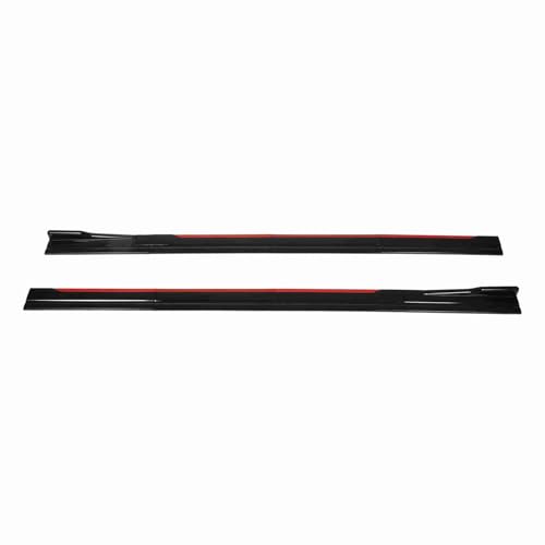 Difusor de falda lateral deportiva en negro y rojo para tu coche 4