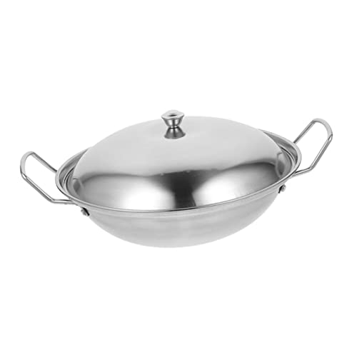 Happyyami Wok de Acero Inoxidable con Tapa y Doble Asa