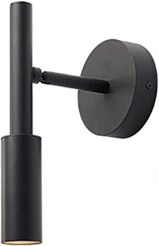 Lámpara moderna de pared negra con tres colores de atenuación para lectura en el pasillo