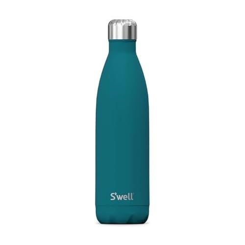 S'well Stainless Steel Water Bottle, 25oz, Peacock Blue, Triple L...