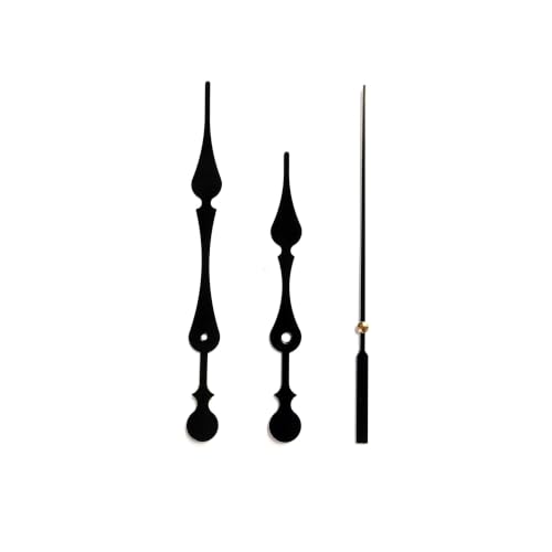 Image of Black Metal Clock Hands Replacement Set I Metallic Needles for DIY Wall Clocks Making, Resin Art & Crafts (Set of 1)