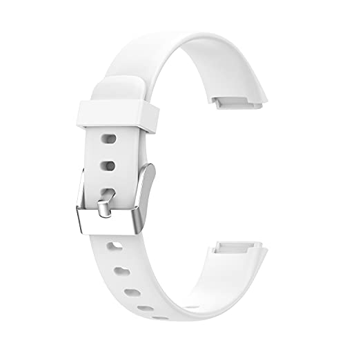White Luxe Straps Compatible with Fitbit Luxe Watch Bands Wrist Strap for Men Women Colorful Silicone Sport Watchband Bracelet Bangle Wristband Replacement Accessories with Metal Buckle Small Wrist - Image 3