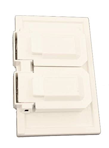 Leviton Cover, 1-Gang for Duplex Receptacles, Plastic Enclosure, Horizontal Mount, 4976-W, Weatherproof, White
