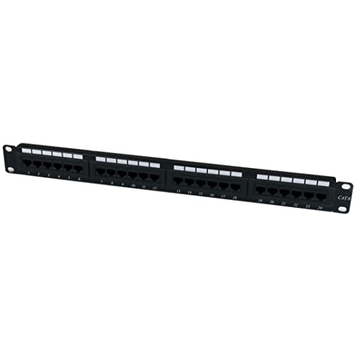 StarTech C6PANEL24 - Panel de parcheo 1U Cat6 110 con 24 Puertos para Montaje en Rack