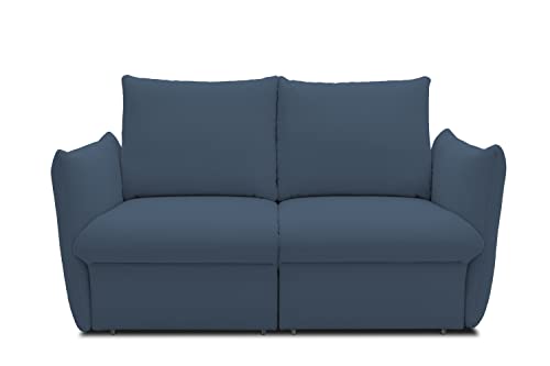 Il retro di questo divano a molle è rivestito in vero tessuto. In questo modo è possibile scegliere liberamente se il divano letto sia a parete o liberamente nella stanza un vero e proprio colpo d'occhio. Il divano è perfetto come letto per gli ospiti. Di giorno si possono guardare serie o bere un caffè comodamente con gli amici. La sera si trasforma in un letto a molle.