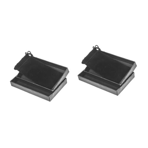 DEARMAMY 2 Ensembles étui de Rangement Pratique Coupeur Cas Petite Mallette de Rangement Petite Mallette de Coupe Accessoires de cigares Coffret Papier Carton Black