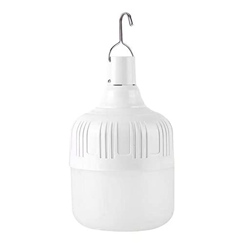 Smandy Bombilla LED de Emergencia de 80 W, Iluminación de Bombilla de Carga Resistente Recargable por USB para Puestos de Mercado Nocturno Al Aire Libre, Falla de Energía en el