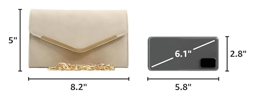Image of Clutch Purse Evening Bag for Women,Envelope Handbag With Detachable Chain | With Detachable Chain